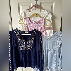 Altar’d State Bundle of Four Blouses (3 NWT, 1 NWOT)